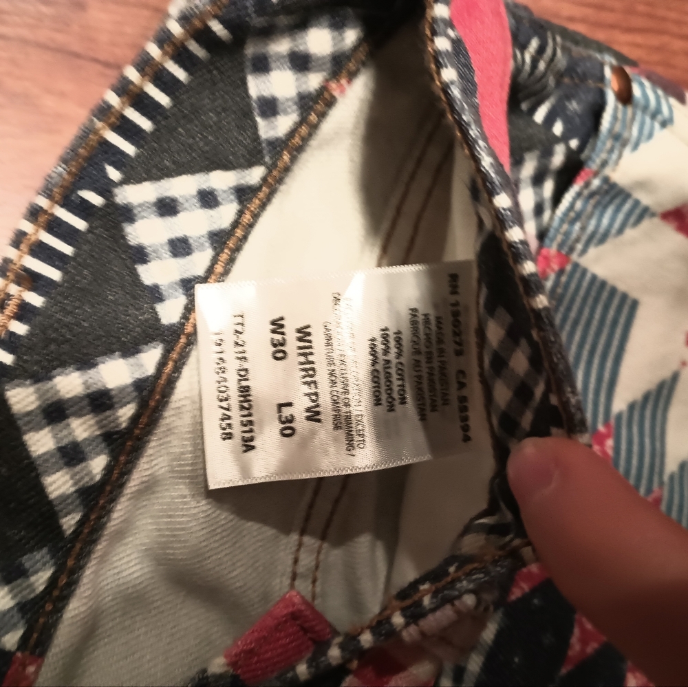 Wrangler Women's Flare Jeans - Blue and Red Patchwork - Picture 5 of 7